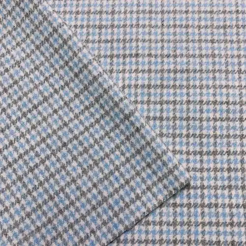 小清新彩色小千鸟格毛呢布料diy服装面料宽1cm小熊布庄新春秋薄款