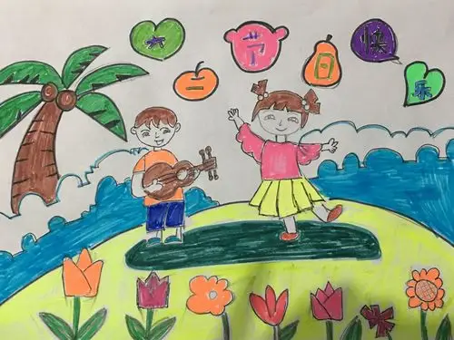 大榆树镇中心小学校一年一班欢度六一舞蹈绘画作品展