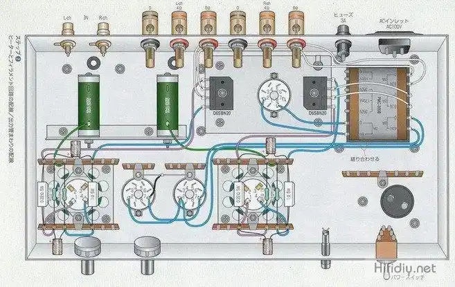 胆机制作分享一个日本300b胆机配线图