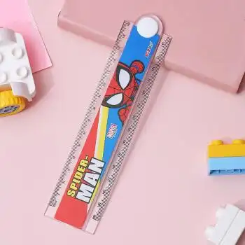 折叠尺子套装30cm带波浪线直尺彩色透明镂空折尺儿童创意绘画可爱卡通