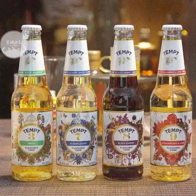 4瓶组合tempt诱惑7号丹麦进口果味啤酒