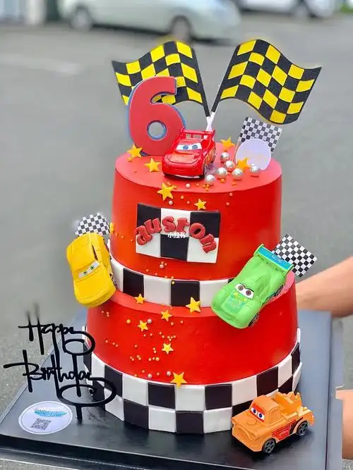 男孩麦昆车蛋糕 汽车赛车蛋糕 奥克兰