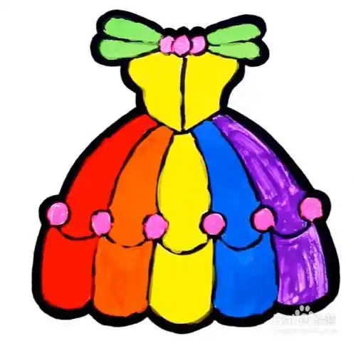 简单几笔画漂亮的黄色连衣裙,女孩儿们最喜欢的裙子简笔画这是一组