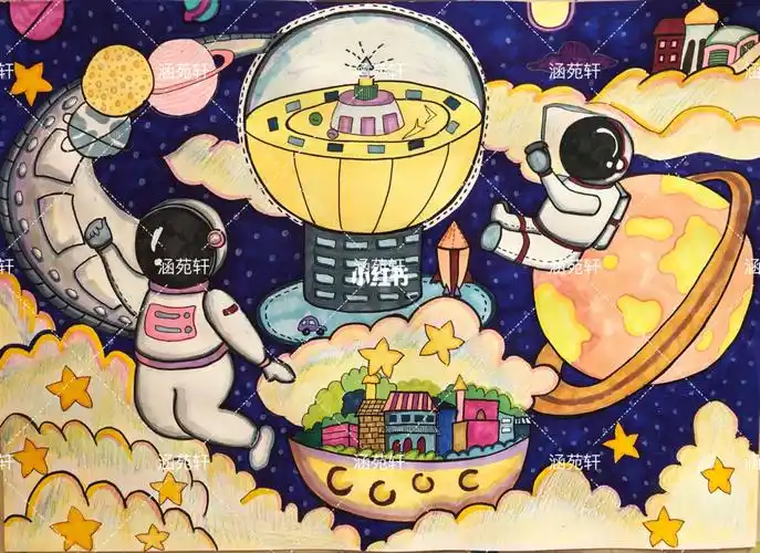 畅想2035科幻画太空人科技