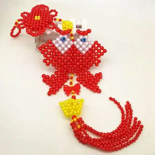 串珠双鱼挂件视频 珠子编双鱼挂件视频教程