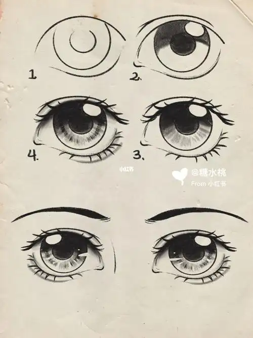 在家就能学画画二次元少女眼睛简笔画步骤眼睛第三天卡通古风眼睛画法