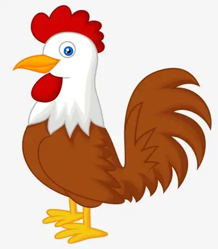 卡通手绘可爱小动物小公鸡英文字母
