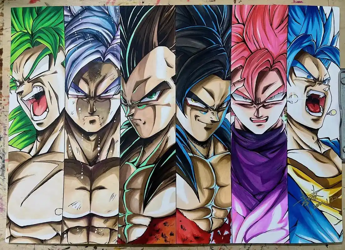 动漫手绘 #龙珠 #马克笔手绘 - 抖音