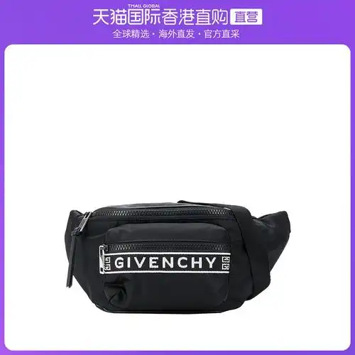 香港直邮givenchy纪梵希男士黑色印花刺绣腰包bk5037k128004