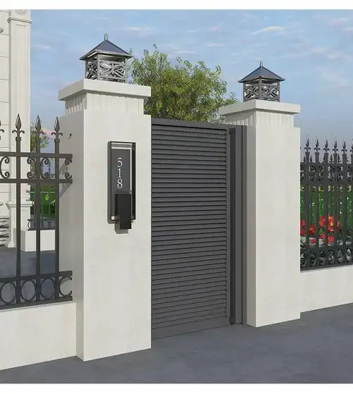 索梵 铝艺庭院花园入户门户外民宿门不锈钢现代乡村电动铝合金别墅