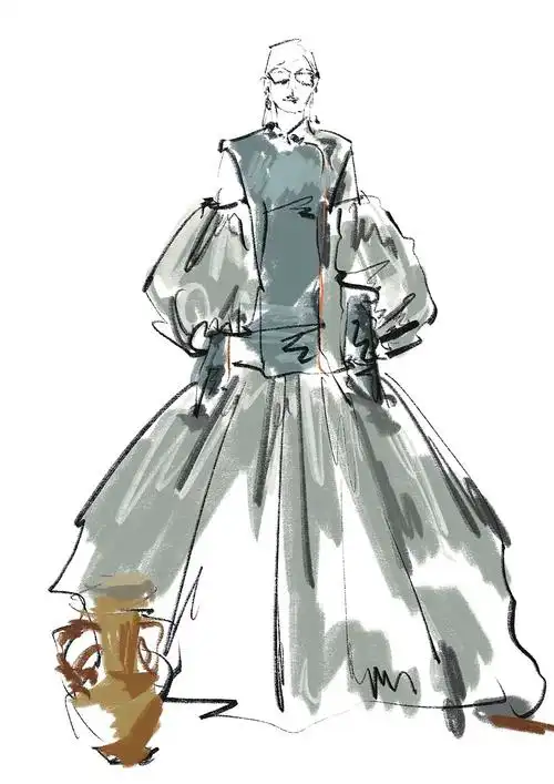 时尚插画61时装画61手绘服装设计效果图