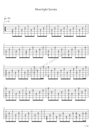 吉他谱moonlightsonata