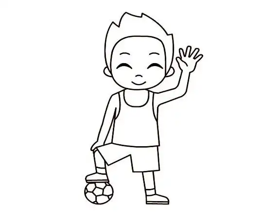 踢足球单人简笔画运动人物
