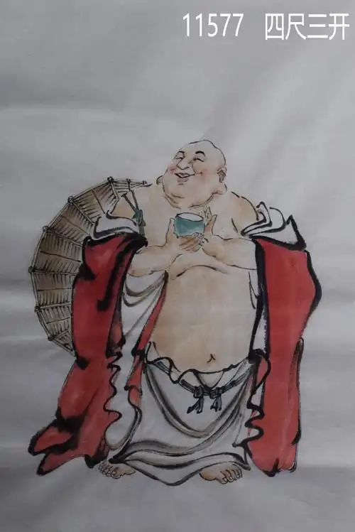 古老师1四尺三开弥勒佛_观音佛像_国画--人物_装饰画_装饰作品_园圆堂