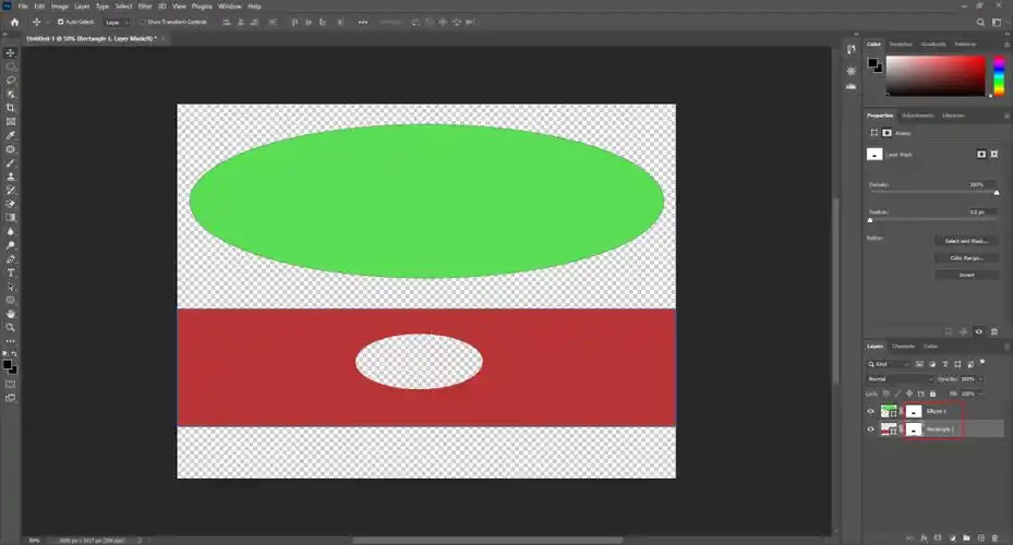 会发现图层与蒙版之间存在一个93标志,如下图示:此链接图标表示蒙版