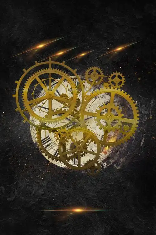 黑金大气简约齿轮时间观念励志背景背景素材免费下载(图片编号:925168