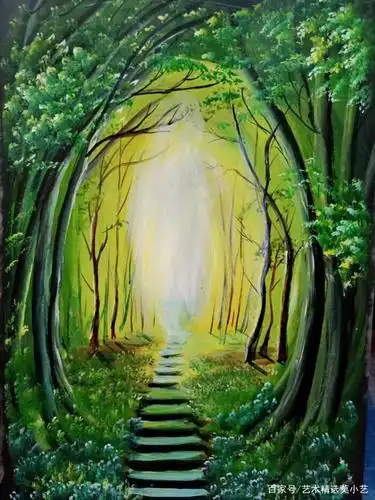 零基础油画临摹素材大全,油画风景,美术培训班画画作品分享2