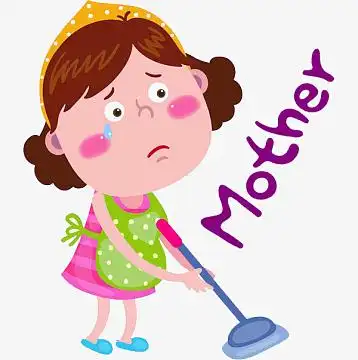 卡通打扫卫生的女人免抠图