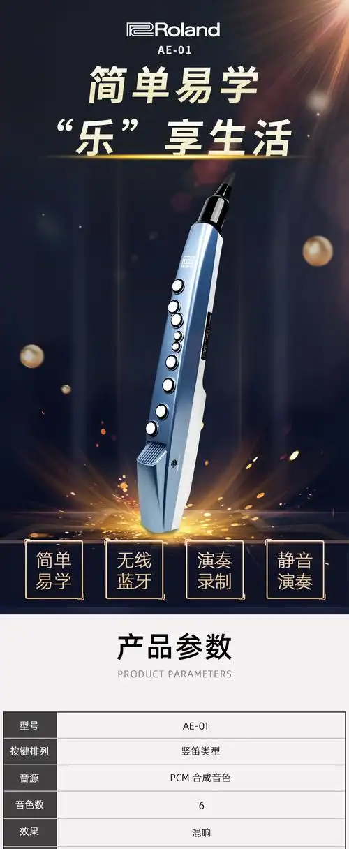 罗兰电吹管乐器ae01初学者无线电子萨克斯带扬声器sax演奏ae01电吹管