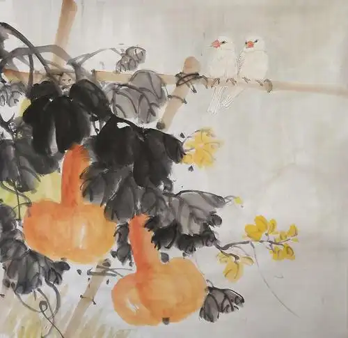 其它 倩文国画之南瓜 写美篇一,花鸟鱼虫的传统国画写意/工笔技法