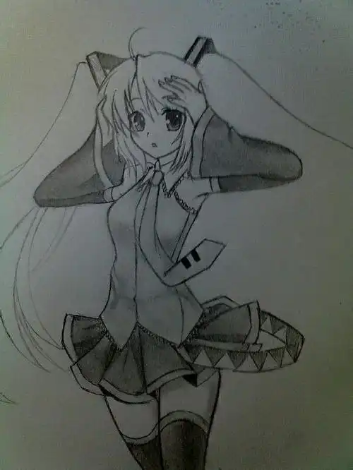 给个简单的动漫绘画人物的图.最好是铅笔画的.