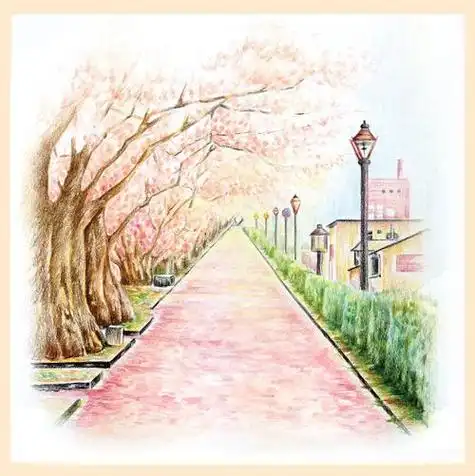 星空樱花树彩铅画 星空樱花树彩铅画简单