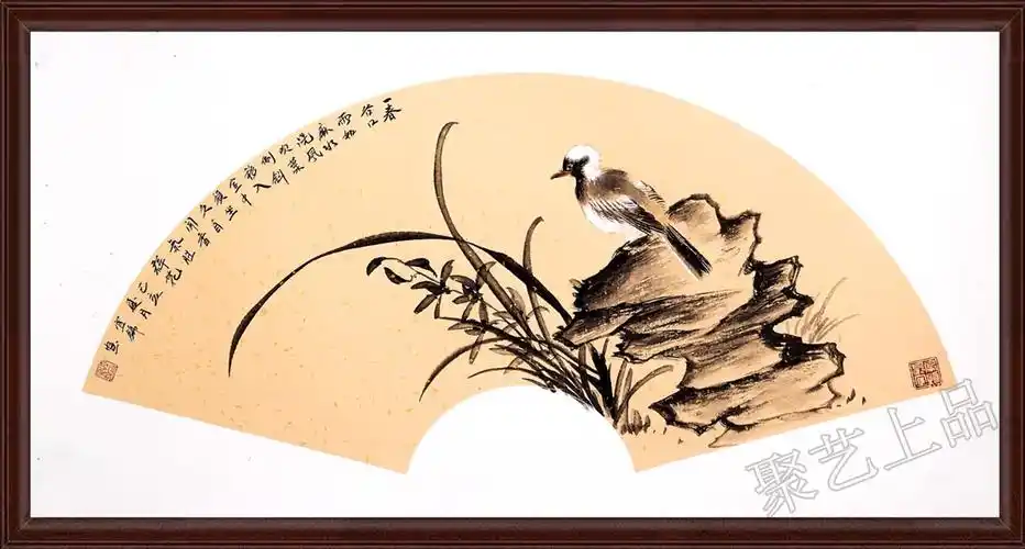 名家扇面花鸟画 艺术感强,画风唯美