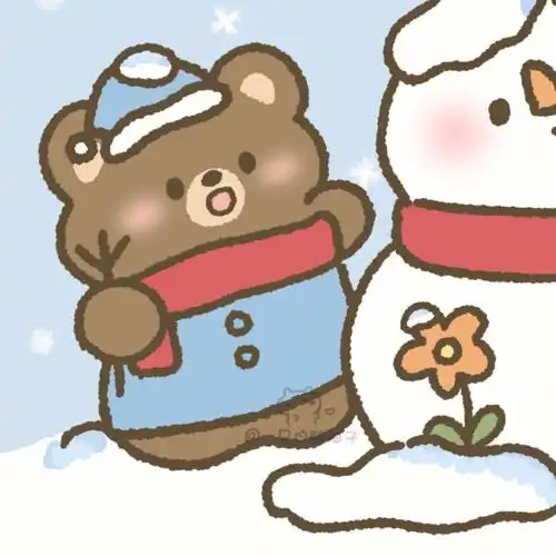 一起推雪人吧78情侣头像