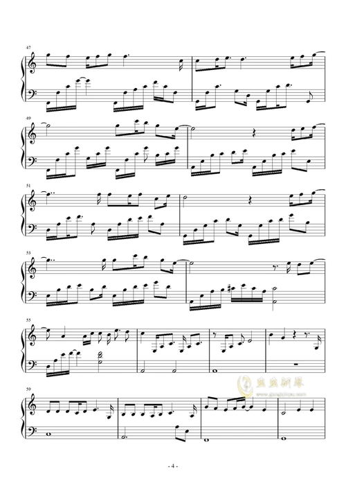钢琴谱 乐谱 曲谱 五线谱 六线谱 高清免费下载别怕我伤心简谱我害怕