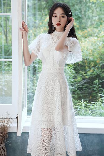 礼服白色连衣裙气质蕾丝宴会小礼平时可穿轻小礼服