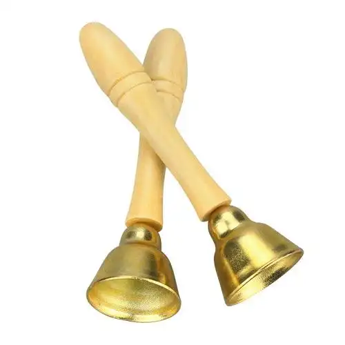 包邮 幼儿园儿童铃铛碰钟铜碰铃 打击乐器优质带把棒 音乐教玩具