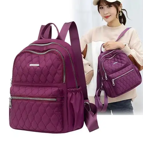 防盗双肩背包女牛津纺