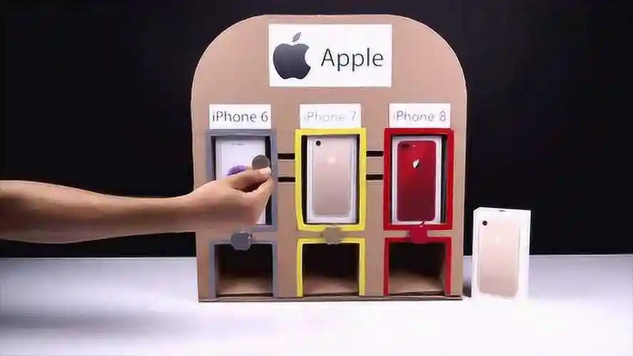 创意手工 如何用硬纸板制造玩具苹果iphone自动售货机?