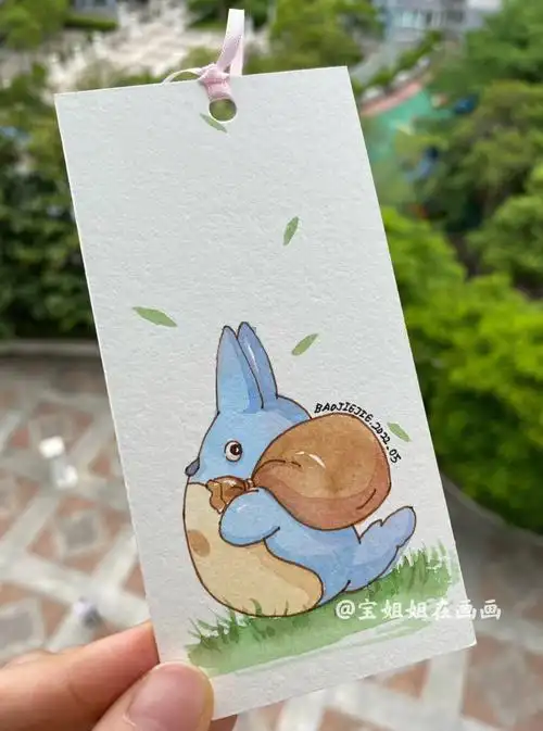 一口气画了6张龙猫书签看书都更有动力了