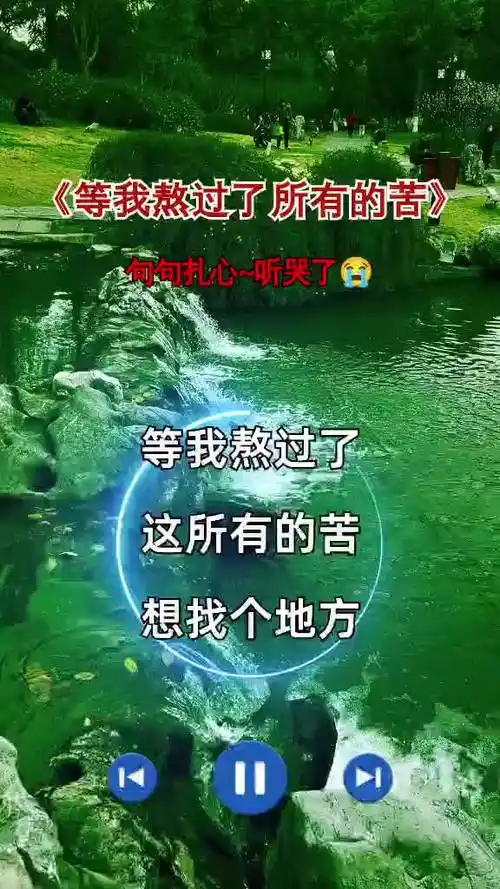 等我熬过了这所有的苦想找个地方放声大哭这一段艰难而漫长的旅途