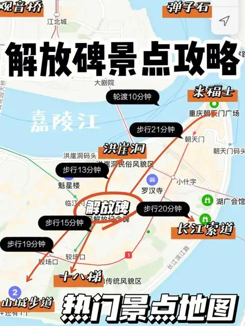 超强干货分享玩转解放碑75热门景点地图