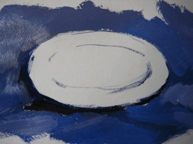 水粉静物白盘子画法