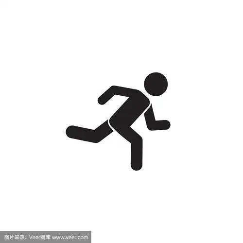 说明标志元素.跑步者符号设计.颜色的集合.跑步者的概念.