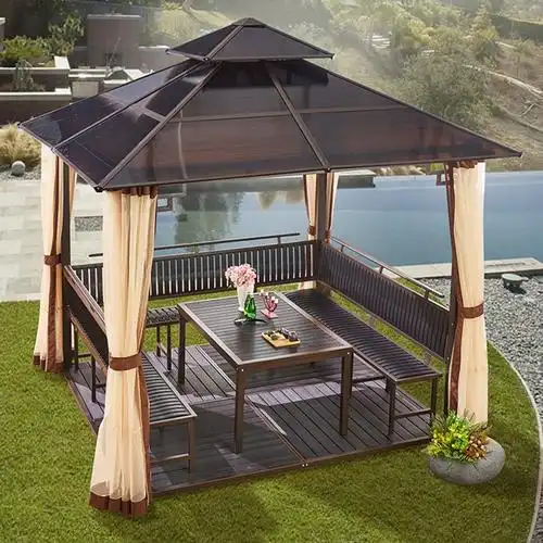 防雨户外凉亭帐篷别墅庭院桌椅遮阳棚房子韵美舞灵四角农家乐民宿露台