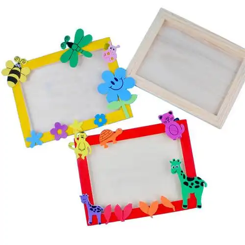 幼儿园课堂手工diy创意手工白坯木相框材料包