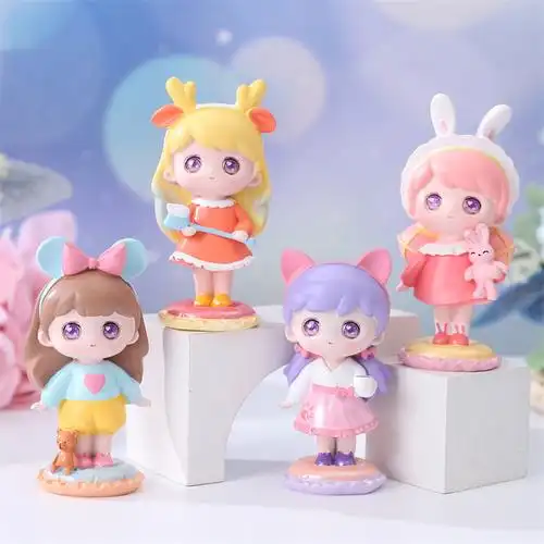 甜心睡衣派对盲盒树脂手办公仔可爱穿睡衣的女孩儿童节礼品批发