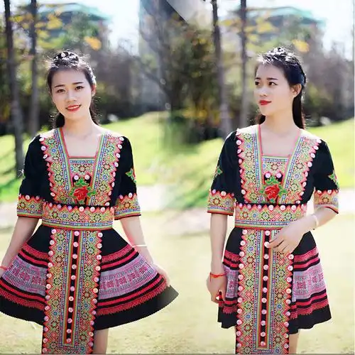 云南文山苗族服装女装少数少数民族民族风性感冬装民族服装
