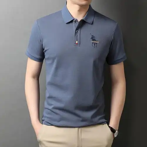 夏季品牌保罗polo衫男士短袖男t恤男装休闲体恤潮牌纯色上衣