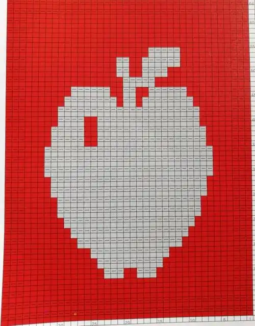 用2种针法编织苹果图案,适合新手学习,收藏起来吧