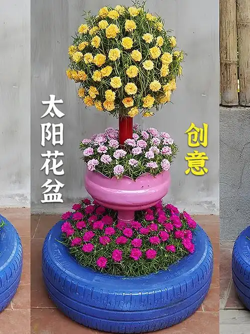 令人惊叹的创意改造小伙用废弃的轮胎做花盆实现阳台垂直花园