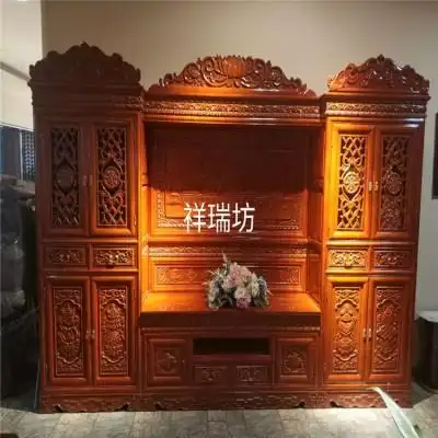 多功能藏式电视柜 定制藏式电视机墙柜 藏式家具厂家