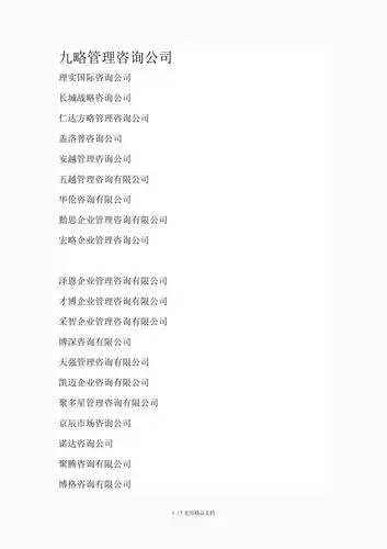 咨询管理公司取名参考