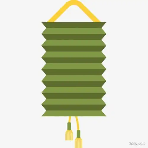 绿色纸灯笼矢量插画png素材透明免抠图片卡通手绘