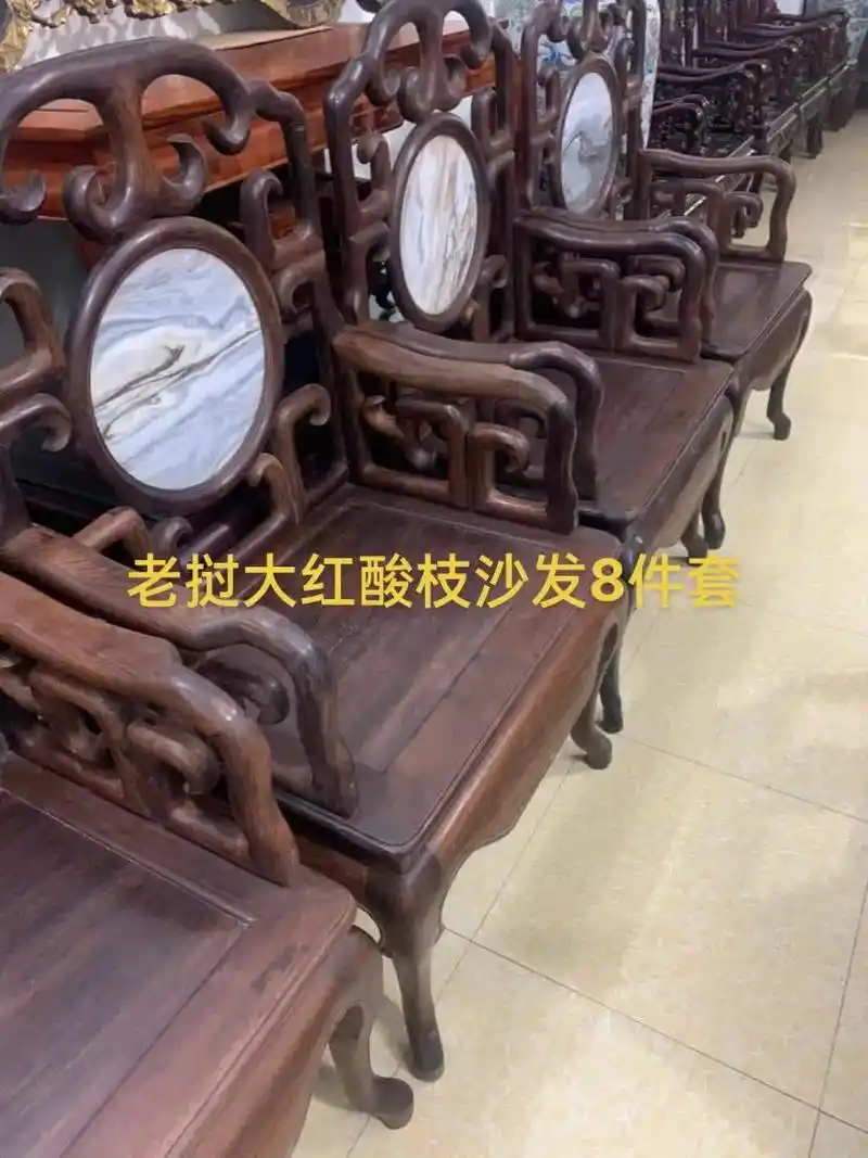 老挝大红酸枝沙发8件套.#红木沙发 :老货.10年前产品.大 - 抖音