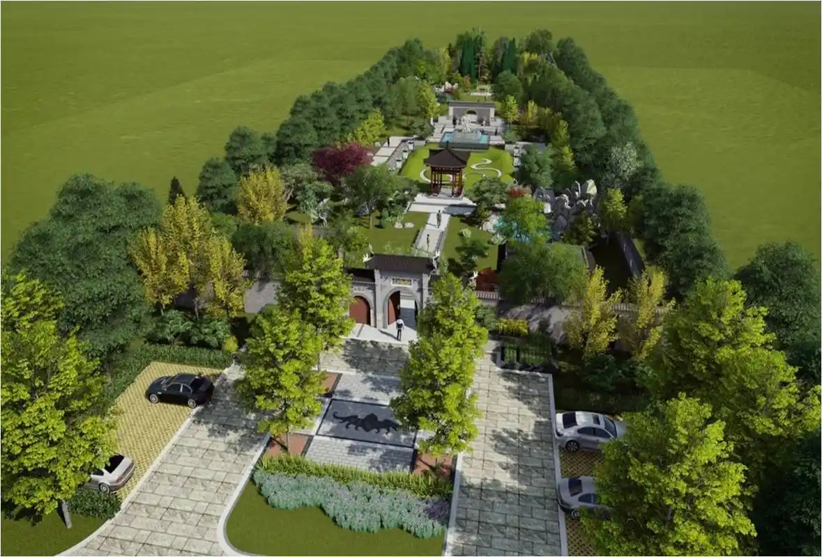 首页 私人定制设计            项目概况 周口家族墓设计在传统陵园中